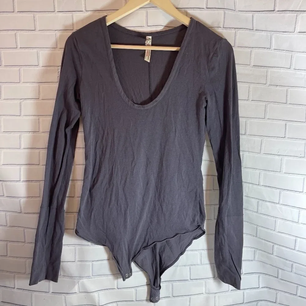 Intimately Free‎ People Easy Peasy Grey Bodysuit